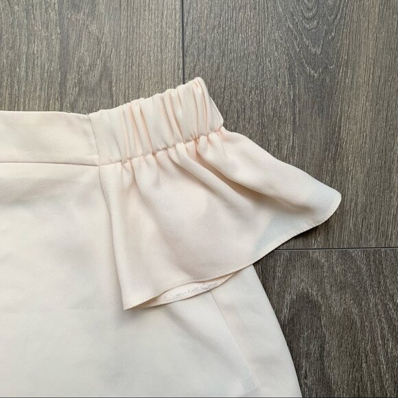 Topshop Livi Bardot Top Blouse Blush Off The Shoulder Pale Peach Cropped Pink 4 - Picture 3 of 9